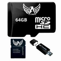 Cartão de Memória 64Gb + 2 Adaptador SD Classe 10 Para Celular Tablet Gps