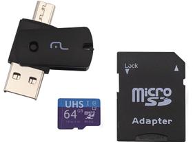 Cartão de Memória 64GB Micro SD Multilaser Classe 10 Ultra High Speed-I