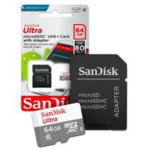 Cartão de Memória 64GB Micro SD Sandisk, Alta Capacidade.