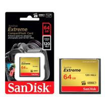 Cartão de Memória 64GB SanDisk Extreme CompactFlash, Leitura-Gravação 120-85MB/s - SDCFXSB-064G-G46