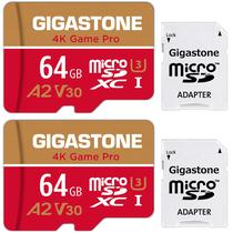 Cartão de memória Cartão Micro SD Gigastone 64GB, pacote com 2 unidades para Nintendo-Switch