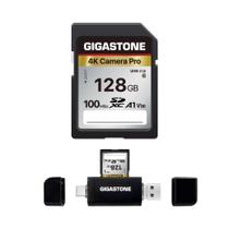 Cartão de Memória GIGASTONE 128GB SDXC com Leitor USB Tipo C - 4K