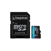 Cartão de Memória Kingston Canvas Go Plus 256GB - Vel. Leitura 170MB/s - Vel. Escrita 90MB/s