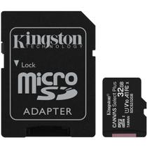 Cartão de Memória Kingston Canvas Select Plus MicroSD 32GB com Adaptador, Câmeras Automáticas/Dispos