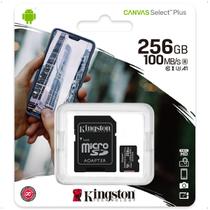 Cartão de memória kingston micro sd 256gb 100mb/s sdcs2/256gb