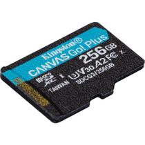 Cartão de memória kingston micro sd xc 256gb go plus 170mb/s