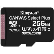 Cartão de memória Kingston microSD de 256GB Canvas Select Plus - 100MB/s - Classe 10 com adaptador SD - SDCS2/256GB