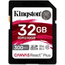 Cartão de memória kingston sd canvas react 32gb uhs-ii 300mb/s