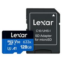 Cartão De Memória Lexar 128gb 100mb/s Microsdxc Uhs-i 633x Com Adaptador Sd