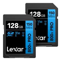 Cartão de memória Lexar 128GB (pacote com 2) de alto desempenho 800x PRO