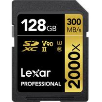 Cartão de memória lexar 128gb v90 300mb/s uhs-ii 2000x u3