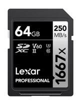 Cartão de memória Lexar Professional 1667x 64GB SDXC UHS-II