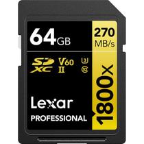 Cartão de memória lexar sd xc 64gb 1800x uhs-ii 270mb/s gold