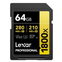 Cartão de Memória Lexar SDXC Professional Gold 64GB 1800x UHS-II 280MB/s