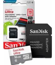 Cartao de memoria micro 16gb sd ultra 80 mb/s sandisk Cartao de memoria micro 16gb sd ultra 80 mb/s sandisk