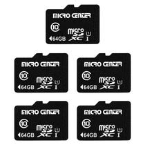 Cartão de memória Micro Center 64GB Classe 10 microSDXC (pacote com 5)