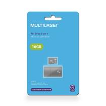 Cartão de Memória Micro SD 16GB e Adpatador Micro SD para USB Multi MC162