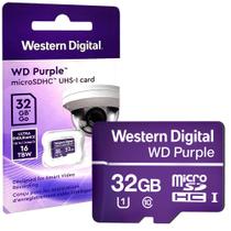 Cartão de Memória Micro Sd 32gb 16tbw Intelbras Cameras Cftv Mibocam Purple Western Digital