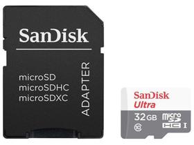 Cartão de Memória Micro SD 32GB Com Adaptador - Classe 10 à prova de água pra Smartphone SanDisk