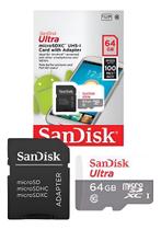 Cartao De Memoria Micro Sd 64gb Sandisk Ultra 80mbs Class 10 Cartao De Memoria Micro Sd 64gb Sandisk Ultra 80mbs Class 10