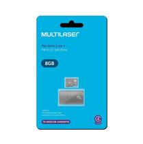 Cartão de Memória Micro SD 8GB e Adpatador Micro SD para USB Multi MC161