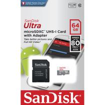 Cartão de Memória Micro SD Classe 10 64GB Sandisk Ultra