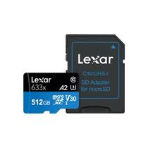Cartão de Memória Micro SD Lexar Profissional 633X 512GB - Velocidade C10 U3. Ideal para Placas Mãe S e Câmeras de Ação