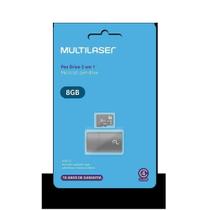 Cartão de Memória Micro SD Multilaser MC161 2x1, 8GB, Classe 4