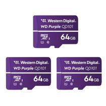 Cartão de Memória Micro-SD P/ Segurança 64GB - 3 Unidades - Western Digital