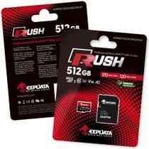 Cartão de Memória Micro Sd Rush C10 U3 V30 A2 512gb para Smartphone e Câmera Keepdata