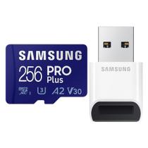 Cartão de Memória Micro Sd Samsung 256GB MicroSD Pro Plus com Adaptador