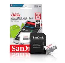 Cartão de Memória Micro SD SANDISK 128GB Classe 10 Ultra Com Adaptador SD SDSQUNR