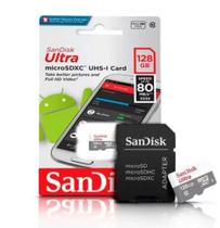Cartão de Memória Micro SD SANDISK 128GB Classe 10 Ultra Com Adaptador SD