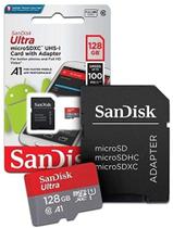 Cartão de Memória Micro SD SANDISK 128GB Classe 10 Ultra Com Adaptador SD