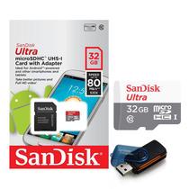 Cartão de Memória Micro SD SanDisk 32GB Classe 10 Ultra 80mb/s