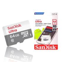Cartão De Memoria Micro Sd Sandisk 64GB Ultra Classe10 80mbs Cartão De Memoria Micro Sd Sandisk 64GB Ultra Classe10 80mbs