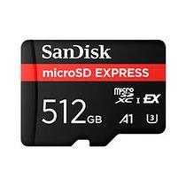 Cartão de Memória Micro SD SanDisk Express 512GB A1 U3 SDSQXFN-512G-GN4NN 5.3K UHD Leitura 170MB-s Gravação 90MB-s Classe 10