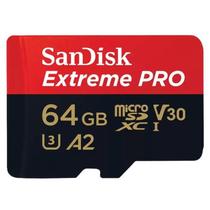 Cartão de Memória Micro SD SanDisk Extreme U3 64GB - Velocidade de Leitura 200MB/s