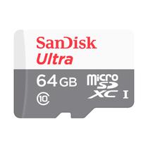 Cartao de Memoria Micro SD Sandisk Ultra C10 64GB / 100MBS / 2X1 - (SDSQUNR-064G-GN3MA) Cartao de Memoria Micro SD Sandisk Ultra C10 64GB / 100MBS / 2X1 - (SDSQUNR-064G-GN3MA)
