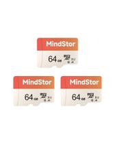 Cartão de memória Micro SDXC MindStor 64 GB 90 MB/s U1 A1, kit com 3 unidades Cartão de memória Micro SDXC MindStor 64 GB 90 MB/s U1 A1, kit com 3 unidades