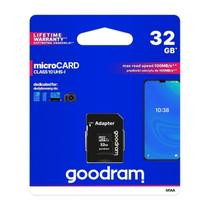 Cartão de Memória MicroSD com Adaptador SD 32GB M1AA GOODRAM Cartão de Memória MicroSD com Adaptador SD 32GB M1AA GOODRAM
