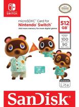 Cartão de Memoria MicroSD Nintendo Switch 512GB Sandisk