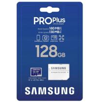 Cartão de memória microSDXC 128GB Samsung PRO Plus (UHS-I, U3, A2, V30 c/ Adaptador) - MB-MD128SA