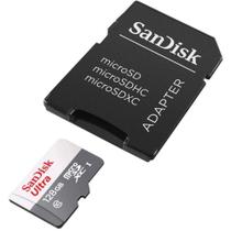 Cartão de memória - microSDXC - 128GB - Sandisk - Classe 10 - SDSQUNR-128G-GN3MA
