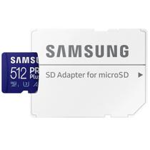 Cartão de memória microSDXC 512GB Samsung PRO Plus (UHS-I, U3, A2, V30 c/ Adaptador) - MB-MD512SA/AM