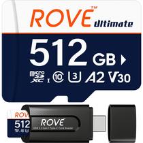 Cartão de Memória microSDXC ROVE Ultimate 512GB com Adaptador USB 3.2 Tipo C