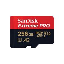 Cartão de Memória MicroSDXC SanDisk Extreme Pro 256GB Micro SD A2, UHSI, Classe 10, U3, V30 até 200 MB/s Cartão de Memória MicroSDXC SanDisk Extreme Pro 256GB Micro SD A2, UHSI, Classe 10, U3, V30 até 200 MB/s