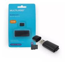 Cartão De Memória Multilaser 32g Com Adaptador Usb 2 Em 1 Cartão De Memória Multilaser 32g Com Adaptador Usb 2 Em 1