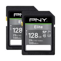 Cartão de memória PNY Elite 128GB Classe 10 U1 V10 SDXC - 100MB/s