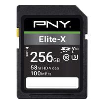 Cartão de memória PNY Elite-X 256GB SDXC Class 10 U3 V30 100MB/s